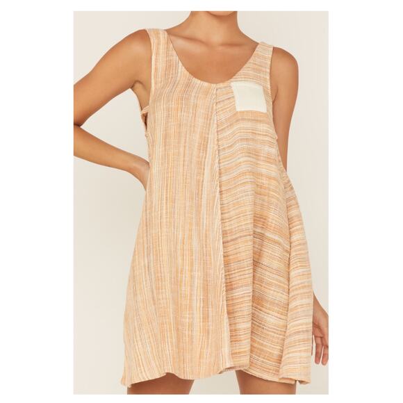 Cleo + Wolf Dresses & Skirts - Cleo + Wolf Womens Country Cottagecore Yarn Dye A-Line Tank Dress Size S Beige